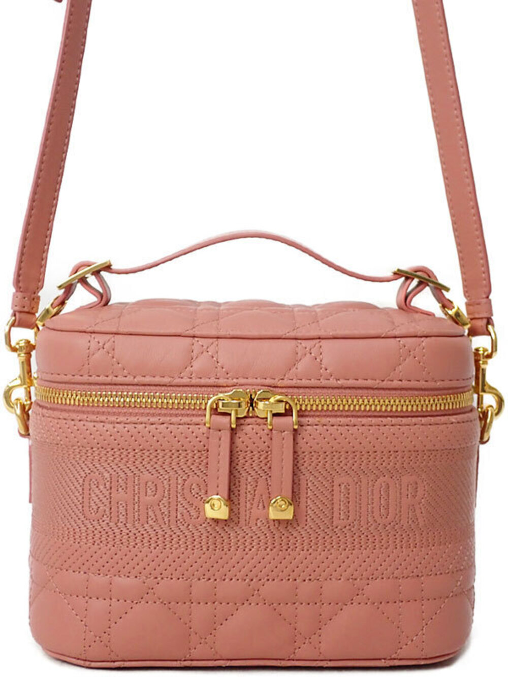Christian Dior DiorTravel Vanity pink Rose Des Vents Cannage lambskin leather